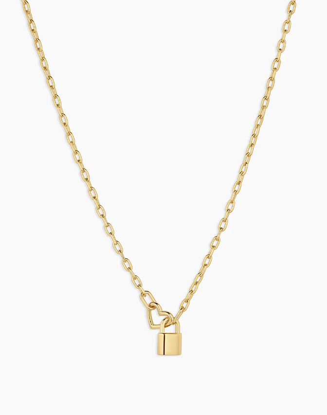 Heart Padlock Interlocking Necklace