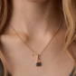 Padlock Parker Charm - Gold - Labradorite