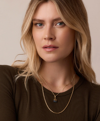 Padlock Parker Charm - Gold - Labradorite