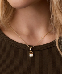 Padlock Parker Charm - Gold - Mother Of Pearl