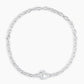 Silver chain bracelet with a mini heart closure from the brand of Gorjana. The gold is Silver plated.