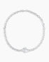 Silver chain bracelet with a mini heart closure from the brand of Gorjana. The gold is Silver plated.