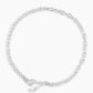 Silver chain bracelet with a mini heart closure from the brand of Gorjana. The gold is Silver plated.