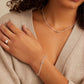 Silver chain bracelet with a mini heart closure from the brand of Gorjana. The gold is Silver plated.