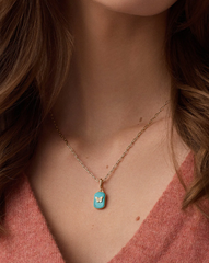 Power Gemstone Healing Parker Charm - 18K Gold Plated / Turquoise