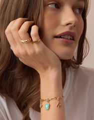 Power Gemstone Healing Parker Charm - 18K Gold Plated / Turquoise