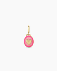 Power Gemstone Love Parker Charm - 18K Gold Plated / Rose Quartz