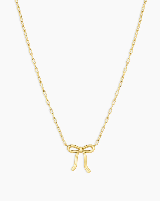 Put a Bow on it Necklace - Gold
