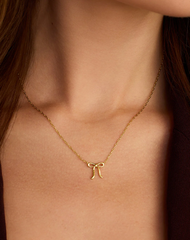 Put a Bow on it Necklace - Gold