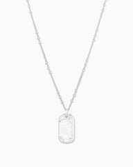 Silver plated dog tag necklace from the jewelry brand Gorjana.