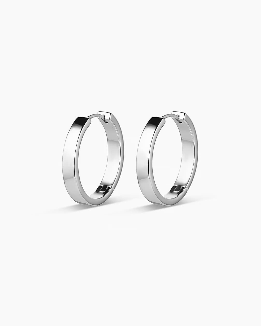 Silver plated Rose Hoop Earrings from the jewelry brand Gorjana.