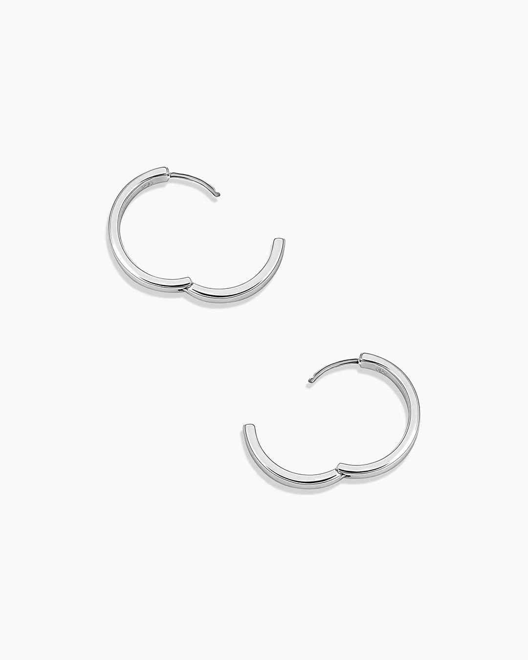 Silver plated Rose Hoop Earrings from the jewelry brand Gorjana.