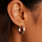 Silver plated Rose Hoop Earrings from the jewelry brand Gorjana.