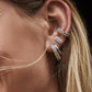 Grayson Crystal Stud Earrings Rose Gold Whit CZ Model View