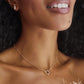 Grayson Crystal Stud Earrings Gold White CZ Model View