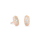 Grayson Crystal Stud Earrings Rose Gold Whit CZ Front View