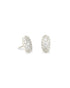 Grayson Crystal Stud Earrings Rhodium White CZ Front View