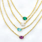 Cailin Crystal Pendant Necklace in Gold - Green Crystal Collection View