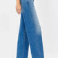 Women's blue dad jeans.
