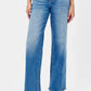 Women's blue dad jeans.