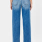 Women's blue dad jeans.