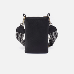 Cass Phone Crossbody in Pebbled Leather - Black - From HOBO brand.