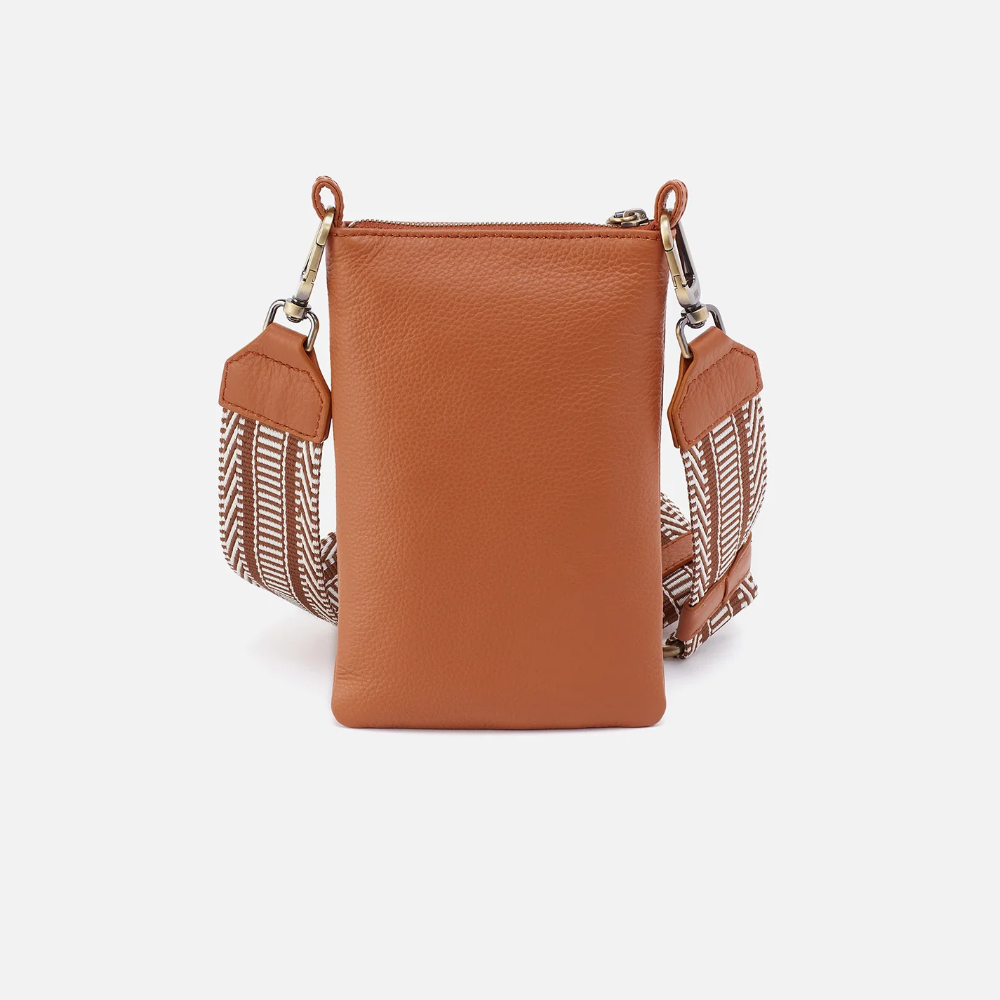 Cass Phone Crossbody in Pebbled Leather - Butterscotch - From HOBO brand.