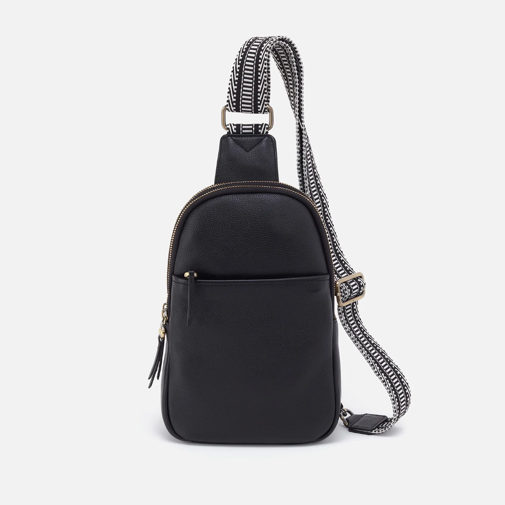 Cass Sling in Pebbled Leather - Black - From HOBO Brand.