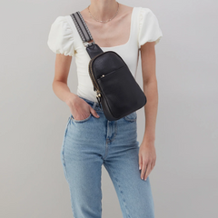 Cass Sling in Pebbled Leather - Black - From HOBO Brand.