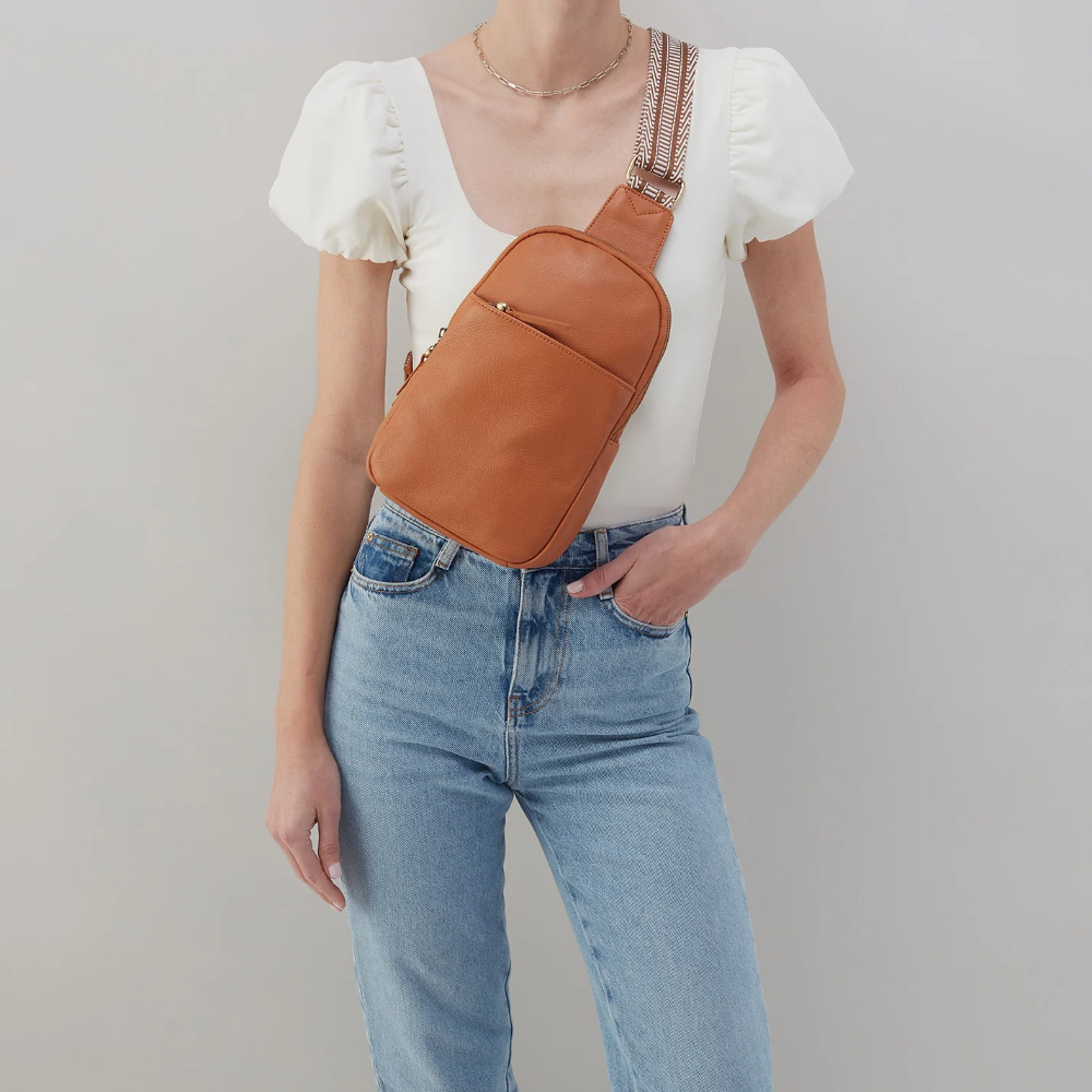 Cass Sling in Pebbled Leather - Butterscotch - From HOBO Brand.