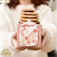 2023 Holiday Party Mini Attachment is an illustrated jar with Christmas bells, trees, hearts, gingerbread and more!