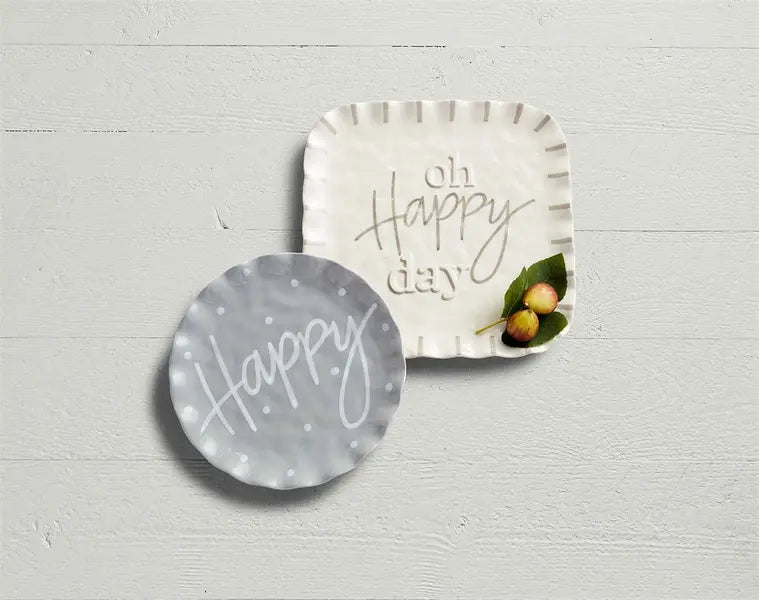 Mud Pie Happy Ruffle Tray Set