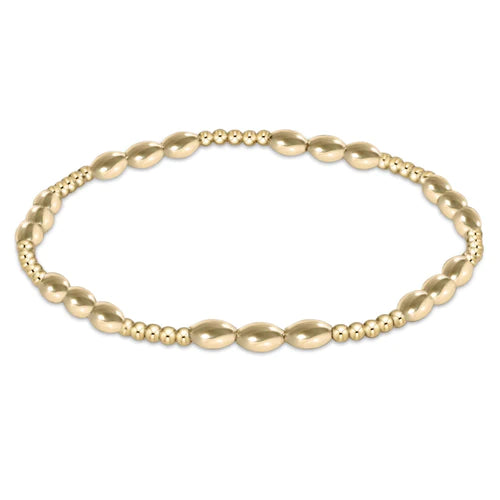 Harmony Joy Pattern 2mm Bead Bracelet - Gold