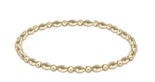 Harmony Grateful Pattern 2.5mm Bead Bracelet - Gold Front View