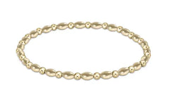 Harmony Grateful Pattern 2.5mm Bead Bracelet - Gold Front View