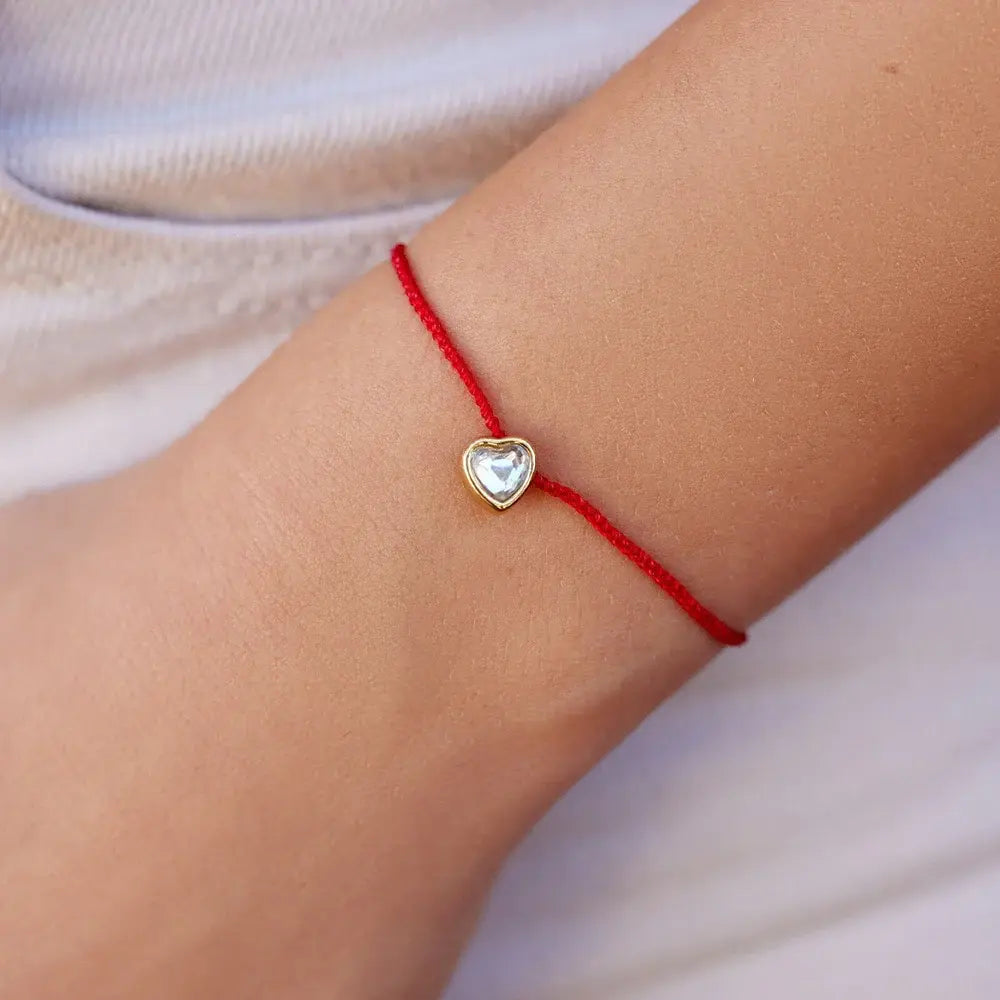 Dainty Heart Bead Gold Bracelet