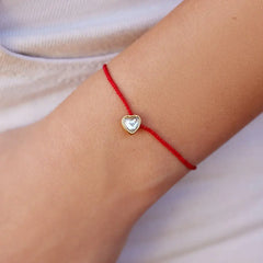 Dainty Heart Bead Gold - Pura Vida Model View