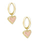 Ari Heart Huggie Earrings - Front View