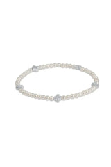 Signature Cross Small Pearl Pattern 3mm Bead Bracelet