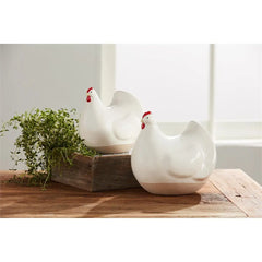 Mud Pie - Stoneware Hen Decor Large