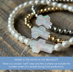 Holy Water Cross Bracelet In Morganite