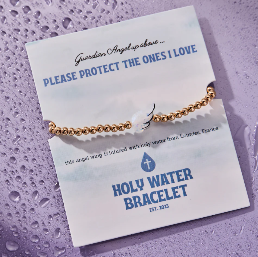 Holy Water Guardian Angel Wing Bracelet In Gold