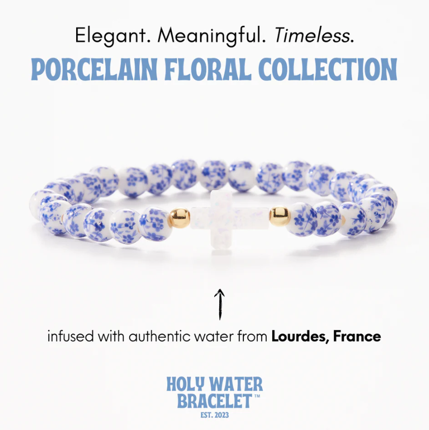 Holy Water Porcelain Cross Bracelet