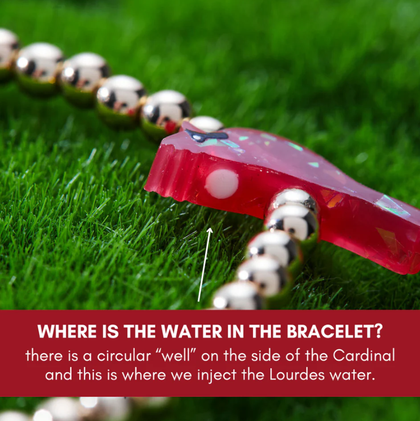 Holy Water Red Cardinal Bracelet In Crystal Pearl