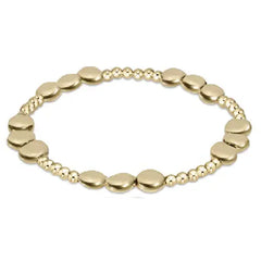 Honesty Joy Pattern 6mm Bead Bracelet - Gold Front View