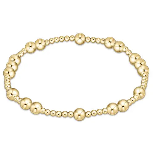 Hope Unwritten 5mm Bead Bracelet - Gold Front View