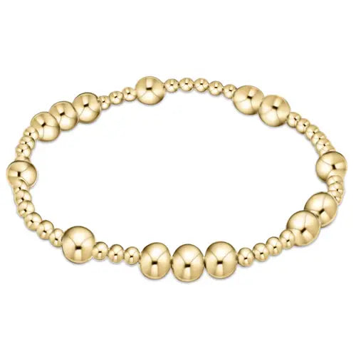 Hope Unwritten 6mm Bead Bracelet - Gold Front View