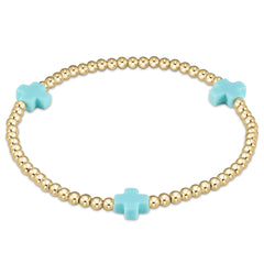 enewton Extends - Signature Cross Gold Pattern 3mm Bead Bracelet