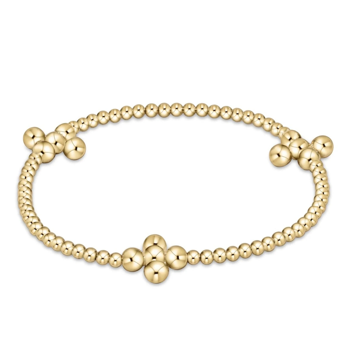 enewton Extends - Signature Cross Gold Pattern 2.5mm Bead Bracelet