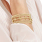 Signature Cross Gold Pattern 2.5mm Bead Bracelet - Classic Beaded Signature Cross Gold - 4mm Bead Gold